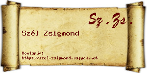 Szél Zsigmond névjegykártya